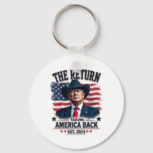 Chaveiro Presidente Patriótico Donald Trump Cowboy Assumind