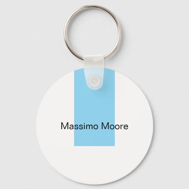 Chaveiro Preto Azul Branco Simples Elegante Nome Próprio (Frente)