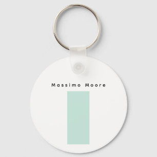 Chaveiro Preto Azul Branco Simples Elegante Nome Próprio