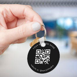 Chaveiro Preto Branco Adiciona a Análise de Código Qr de Em