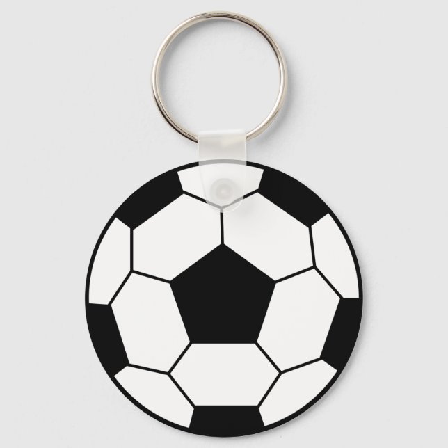 Chaveiro Preto da Bola de Futebol (Frente)