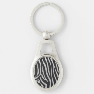 Chaveiro Preto da zebra e luz - impressão das cinzas
