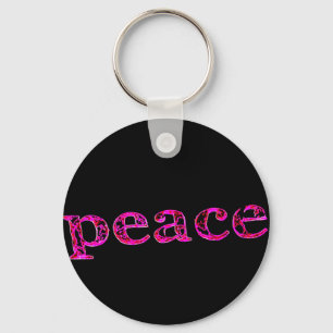 Chaveiro preto de paz rosa