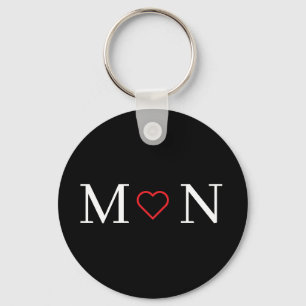 Chaveiro Preto e Branco Cuto Monograma