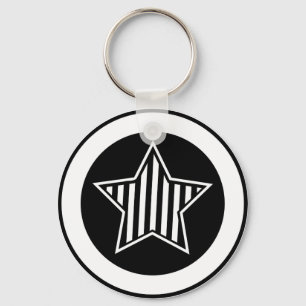 Chaveiro preto e branco da estrela