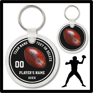 Chaveiro preto e branco do futebol, personalizado