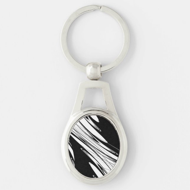 Chaveiro Preto e Branco Moderno (Frente)