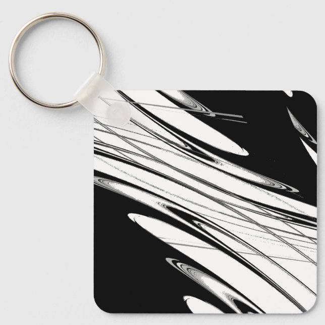 Chaveiro Preto e Branco Moderno (Frente)