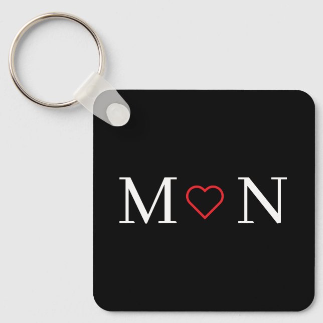 Chaveiro Preto e branco personalizado (Frente)