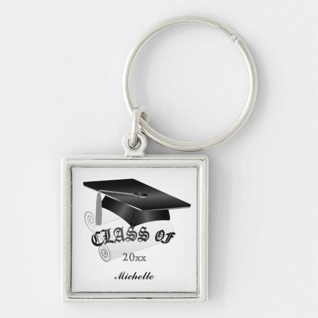 Chaveiro preto e de prata da graduação (Frente)