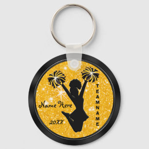 Chaveiro preto e Dourado personalizado do elogio