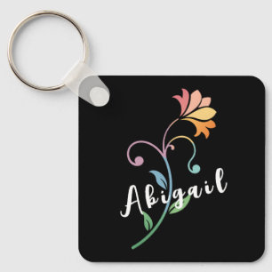 Chaveiro Preto Flor Simples Mono Colorido