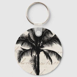 Chaveiro Preto tropical havaiano retro da silhueta da