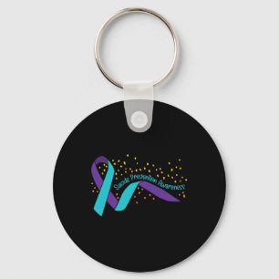 Chaveiro Prevenção Suicida Sensibilização Teal E Roxo