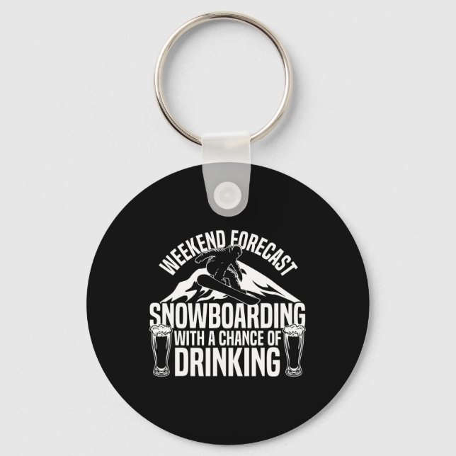 Chaveiro Previsão de Fim de Semana de Beer Snowboard Snowbo (Frente)