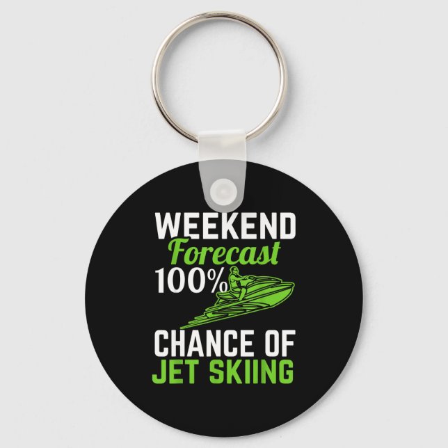 Chaveiro Previsão do fim de semana 100% de chance de jet sk (Frente)
