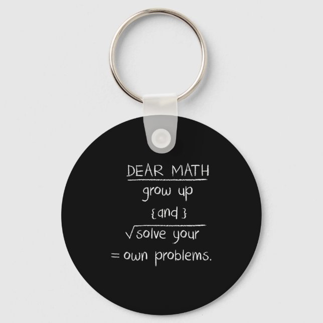 Chaveiro Prezada citação Engraçada Matemática (Frente)