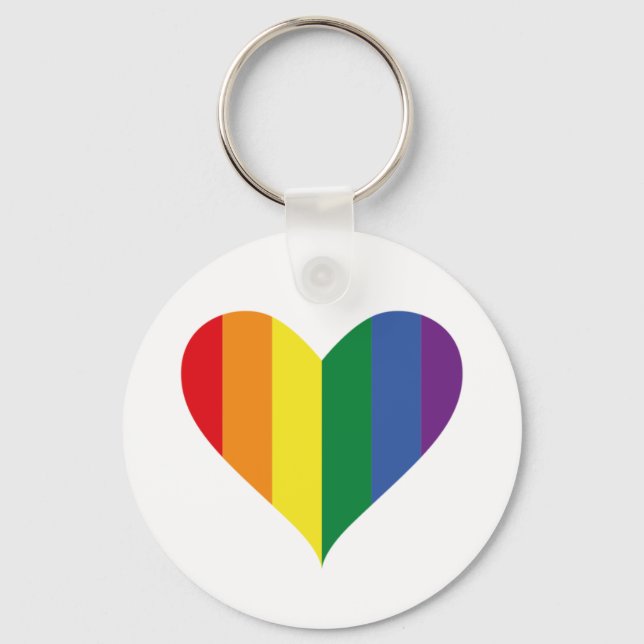Chaveiro Pride Rainbow Heart Key (Frente)