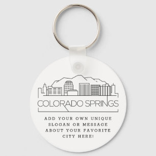 Chaveiro Primaveras do Colorado Estilizaram Skyline  Slogan