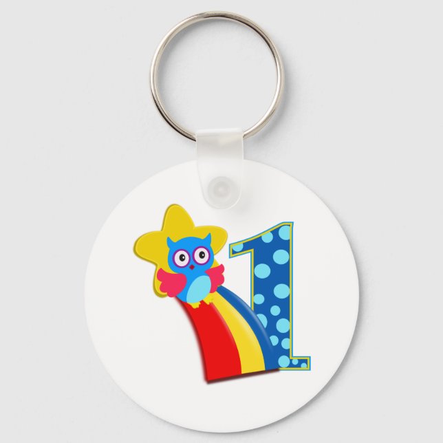 Chaveiro Primeira Coruja de Aniversário (Frente)