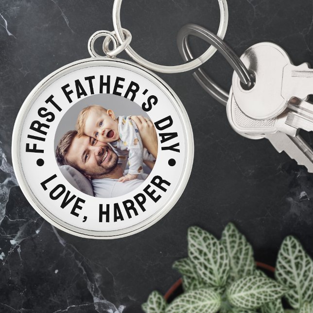 Chaveiro Primeira Foto do Dia dos Pais (First Father's Day Photo Keychain)