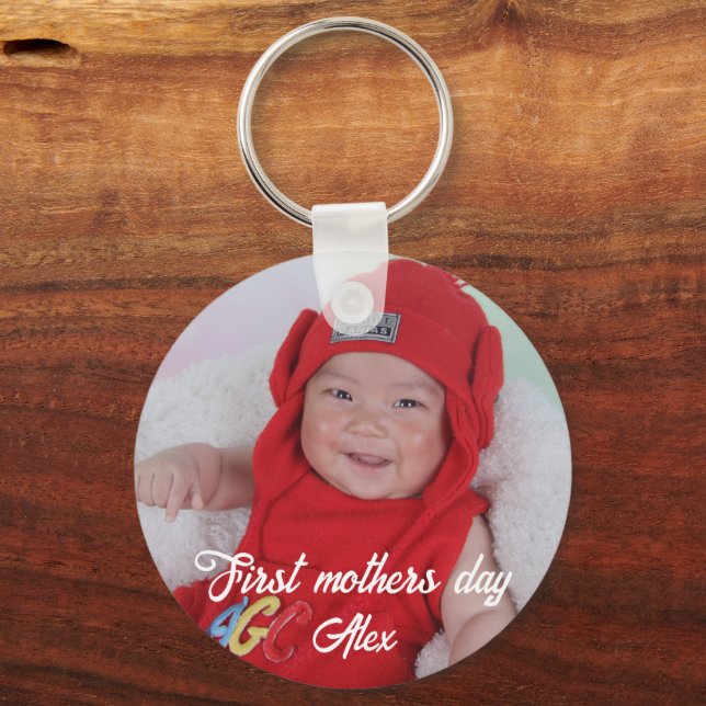 Chaveiro Primeira foto personalizada do dia das mães (Verso)