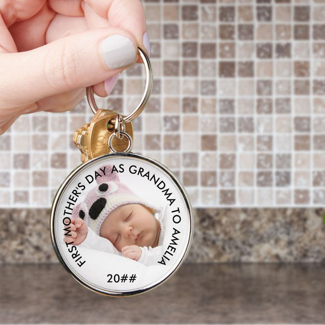 Chaveiro Primeiro Dia de as mães como Ano Personalizado da  (Mother's Day photo keyring from Grandma .. or edit for anyone!)