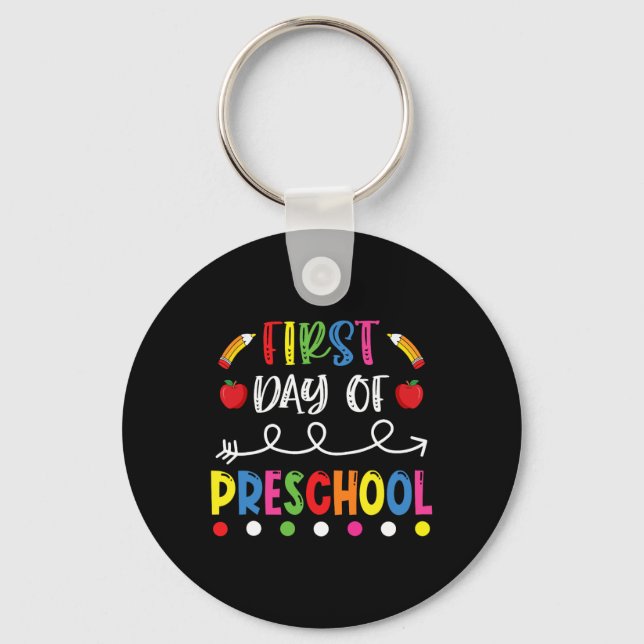 Chaveiro Primeiro dia de pré-escola de volta à escola (Frente)