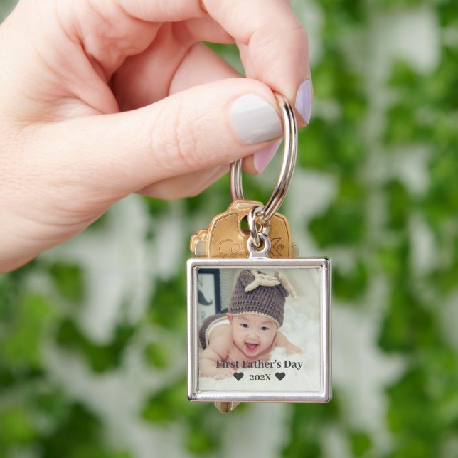 Chaveiro Primeiro Dia dos Pais Personalizado com Foto do Be (Mão)