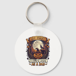 Chaveiro Primeiro Halloween como Papai Abóbora Lobo Lua_1