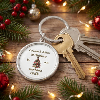Chaveiro Primeiro Natal Personalizado do Casal em Nova Casa