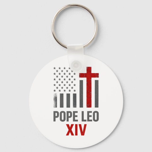 Chaveiro Primeiro Papa Americano Leo Xiv Religiosos Católic (Frente)