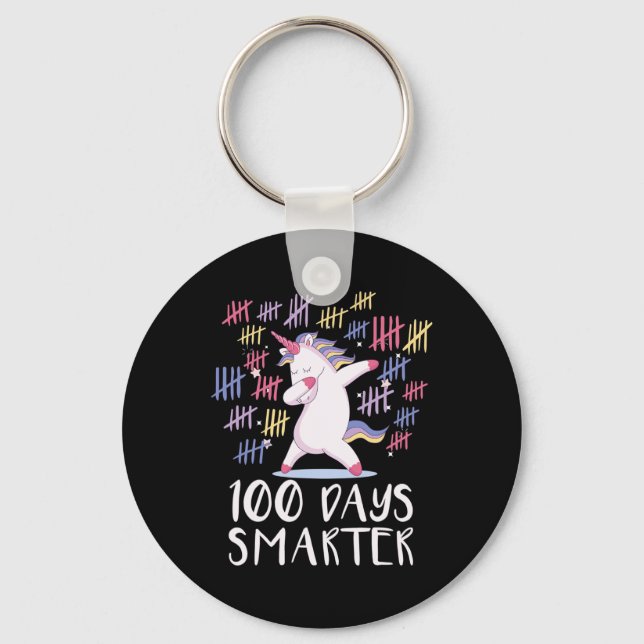 Chaveiro Primeiros 100 Dias De Unicórnio Escolar  (Frente)