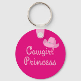 Chaveiro Princesa De Cowgirl Ocidental Com Chapéu Rosa