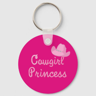 Chaveiro Princesa De Cowgirl Ocidental Com Chapéu Rosa