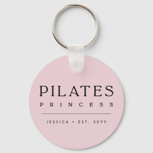 Chaveiro Princesa de Pilates Rosa Bege Personalizada Simple