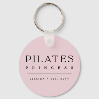 Chaveiro Princesa de Pilates Rosa Bege Personalizada Simple