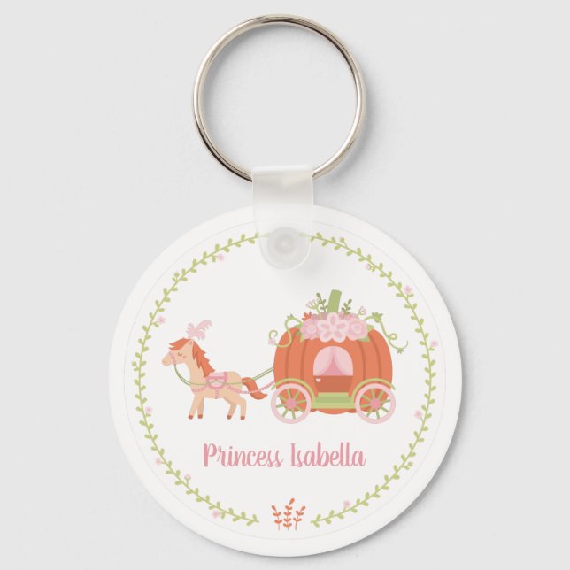 Chaveiro Princesa Laranja Carruagem de Abóbora Menina Perso (Frente)