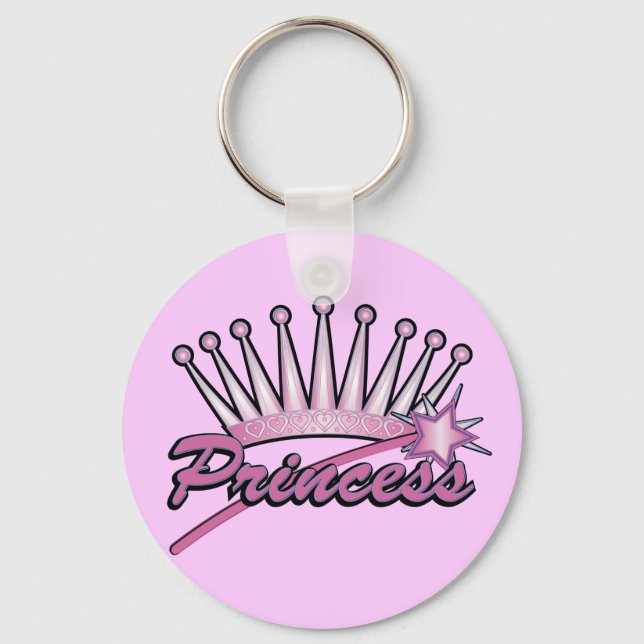 Chaveiro Princesa Rosa Coroa (Frente)