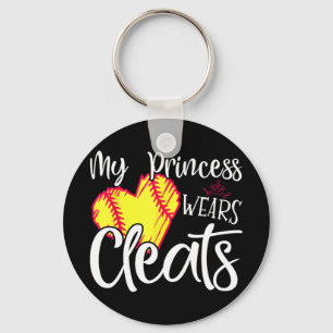 Chaveiro Princesa Veste Limpa Softball Mãe Pai Baseball Pl