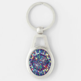 Chaveiro Prism Mandala – Kaleidoscope Metal Keychain