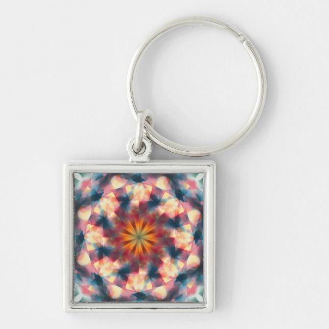 Chaveiro Prismático Caleidoscópico Psicodélico Mandala (Frente)