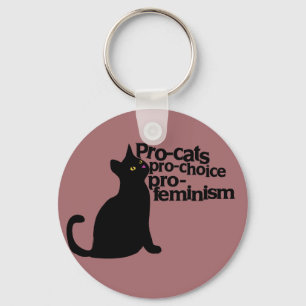 Chaveiro pró-feminismo pró-gatos