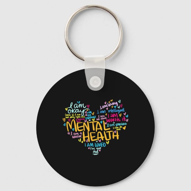 Chaveiro Problemas de saúde mental Consciência Coração Mães (Frente)