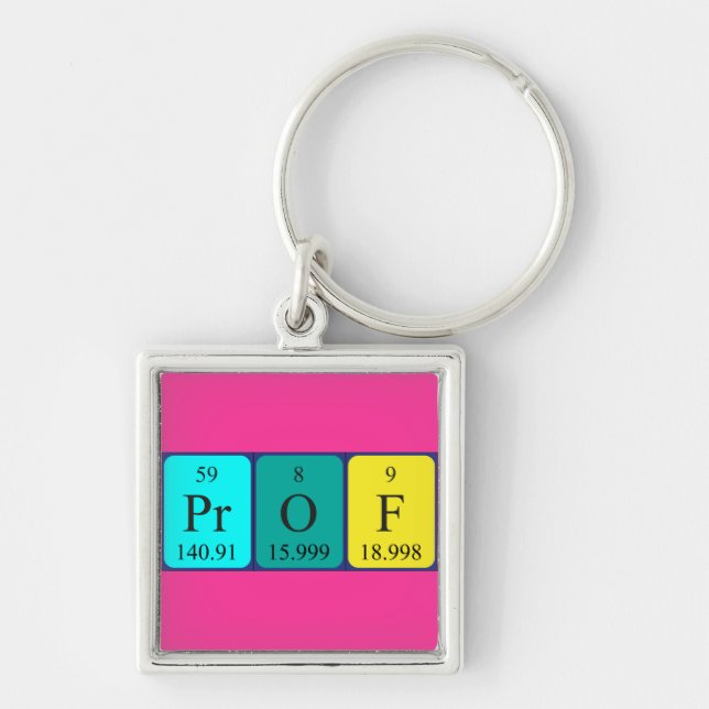 Chaveiro Prof periódico keyring do nome da mesa (Frente)