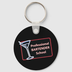 Chaveiro Professional Bartender School Logo Button Keychain