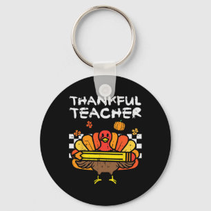Chaveiro Professor de Ação de Graças Turquia Retro Fall Wo