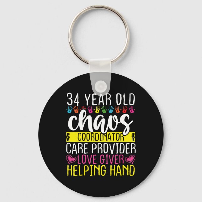 Chaveiro Professor de Creche de &# Anos &#  Aniversário D (Frente)