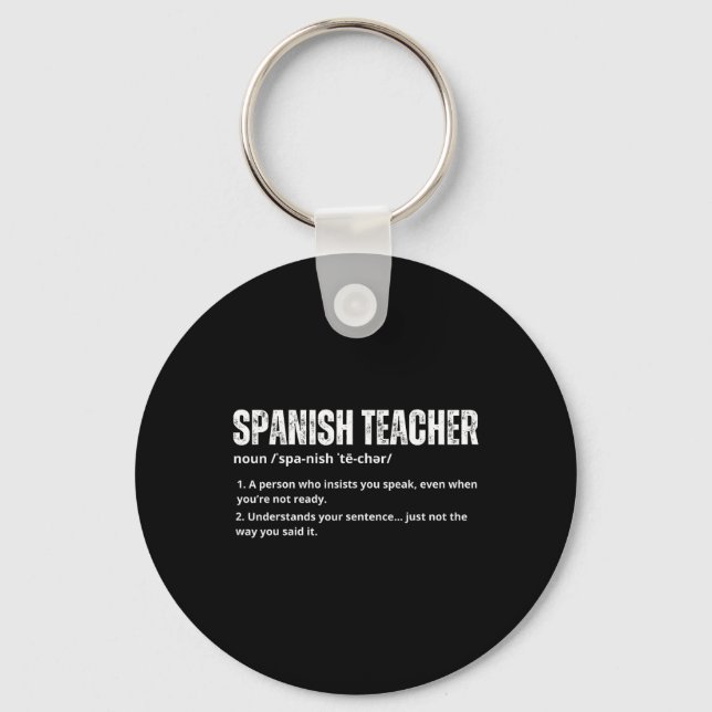 Chaveiro Professor de Espanhol Para Homens Mulheres Agradec (Frente)