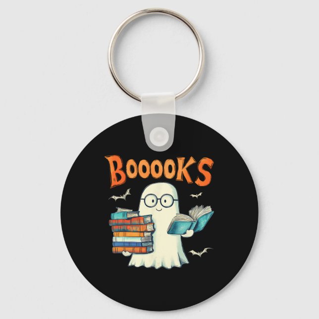 Chaveiro Professor de Halloween de Leitura de Livros Fantas (Frente)